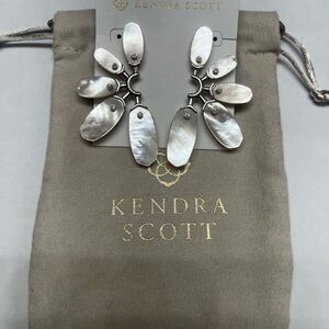 Kendra Scott Ashlyn Silver and Ivory Statement Earrings